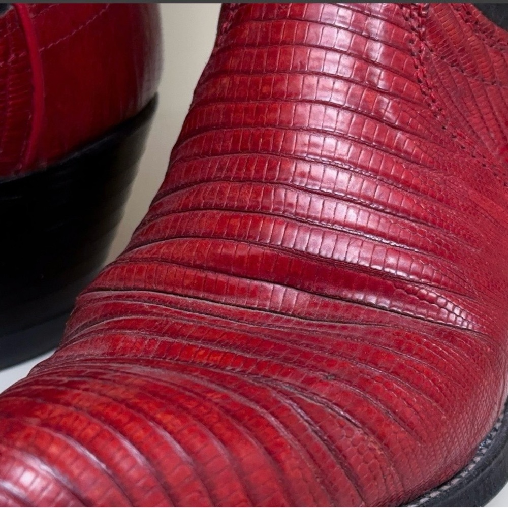 Dan Post Red & Black LIZARD Cowboy Boots. Sz 6 FLASH SALE! - Picture 2 of 7